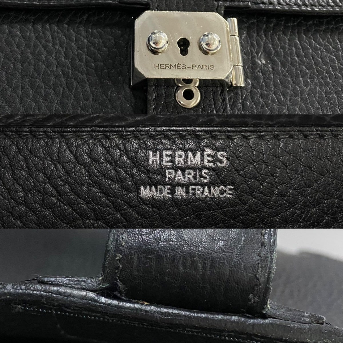 HERMES Business bag Fjord black Sac Adepesh 41 mens