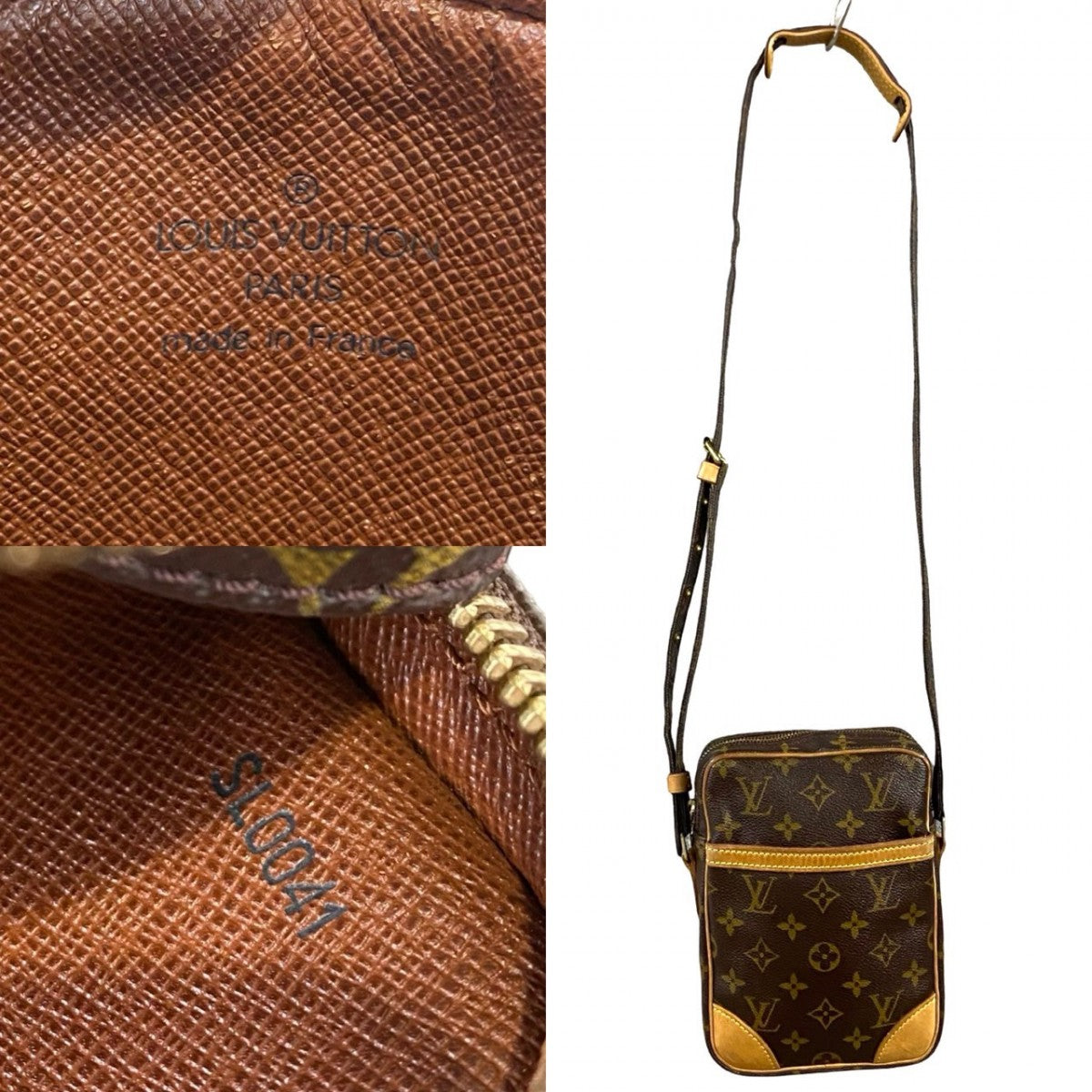 LOUIS VUITTON Shoulder Bag Leather, PVC Brown Monogram Danube mens(Unisex)