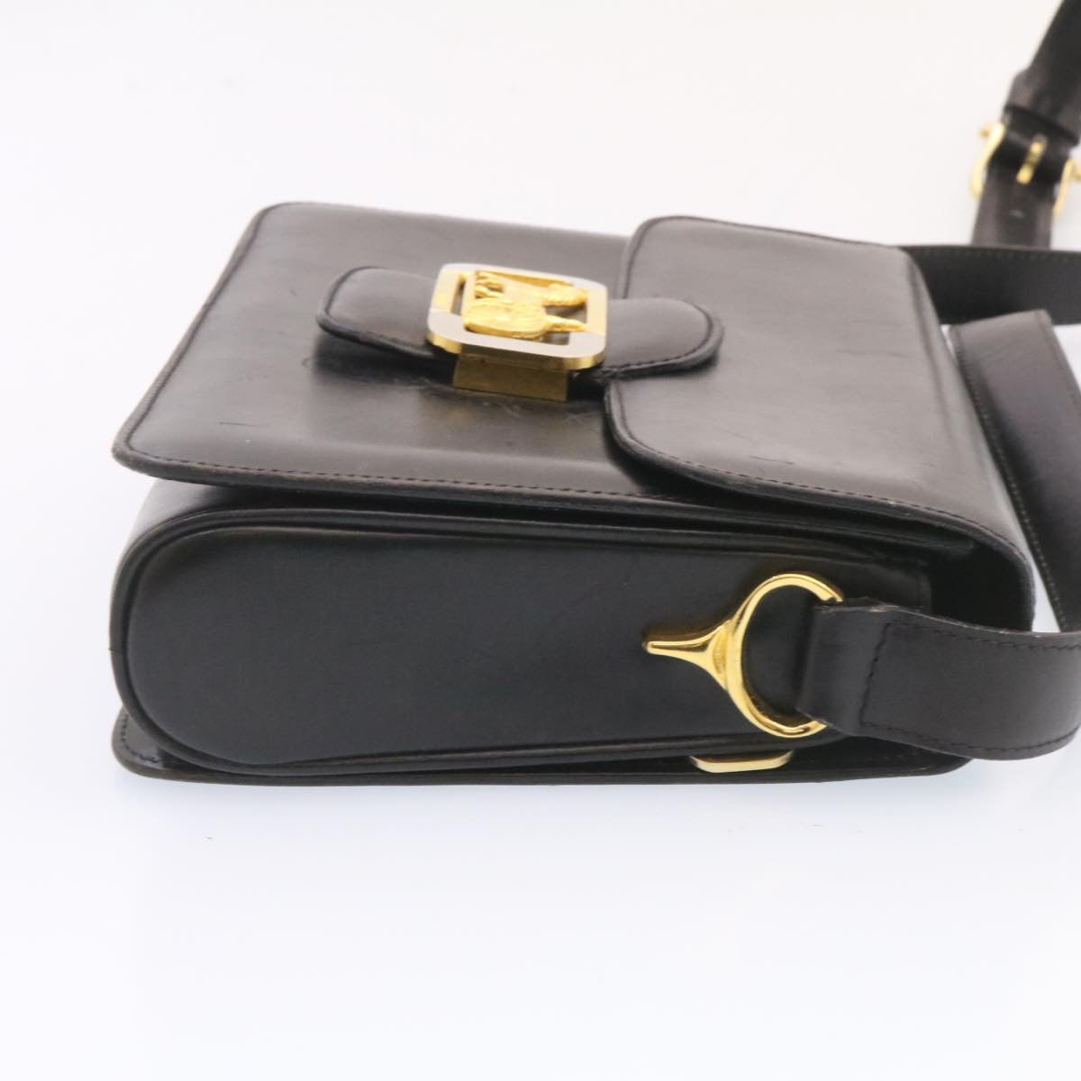 Luxury CELINE Horse Carriage Shoulder Bag Leather Black 26712