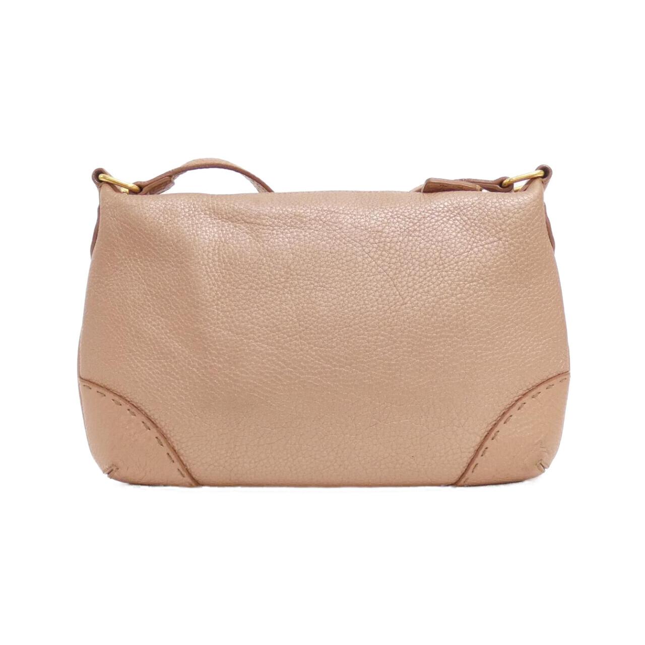 Fendi Zucchino Nylon Canvas Leather Shoulder Bag