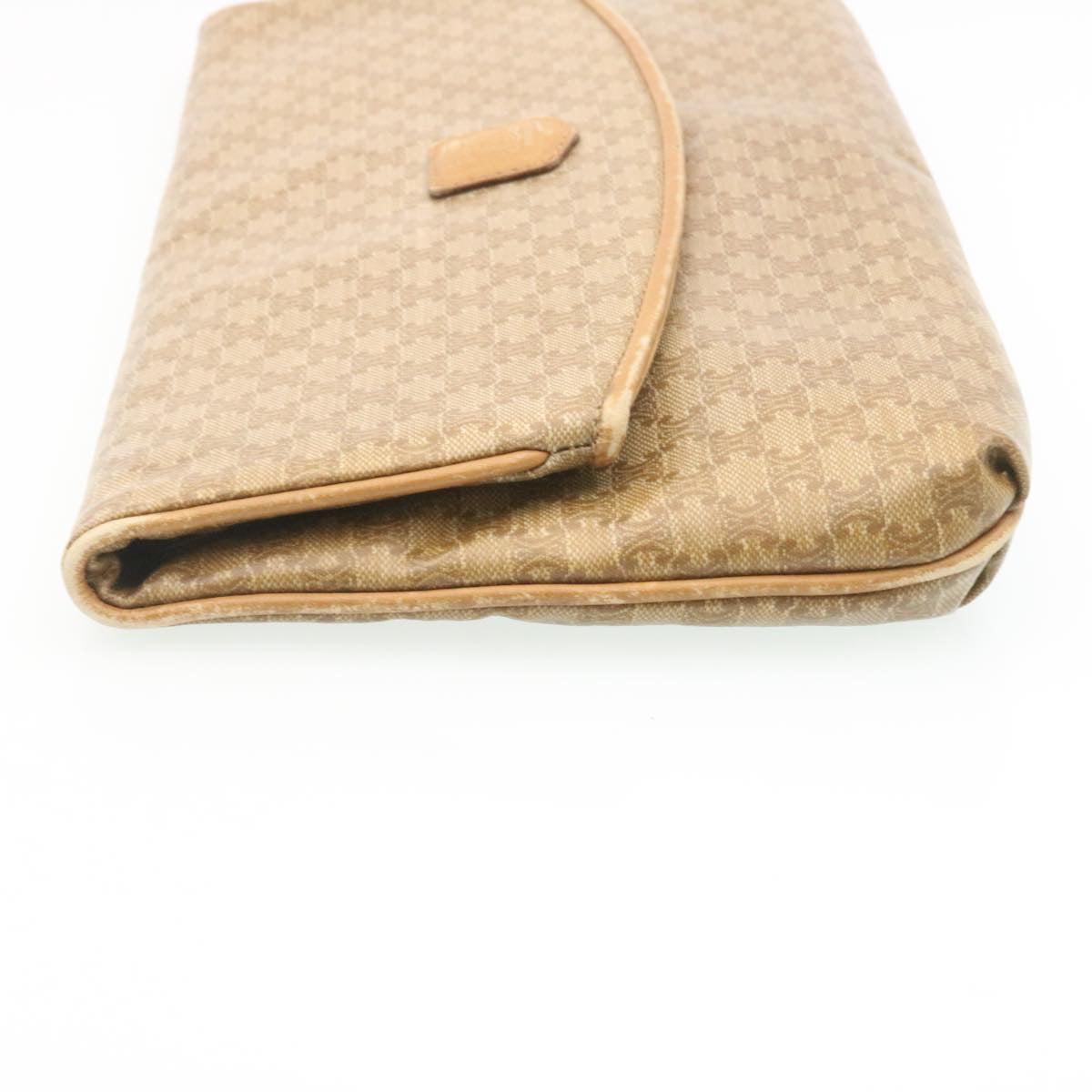 Luxury CELINE Macadam Canvas Clutch Bag PVC Leather Beige 28359