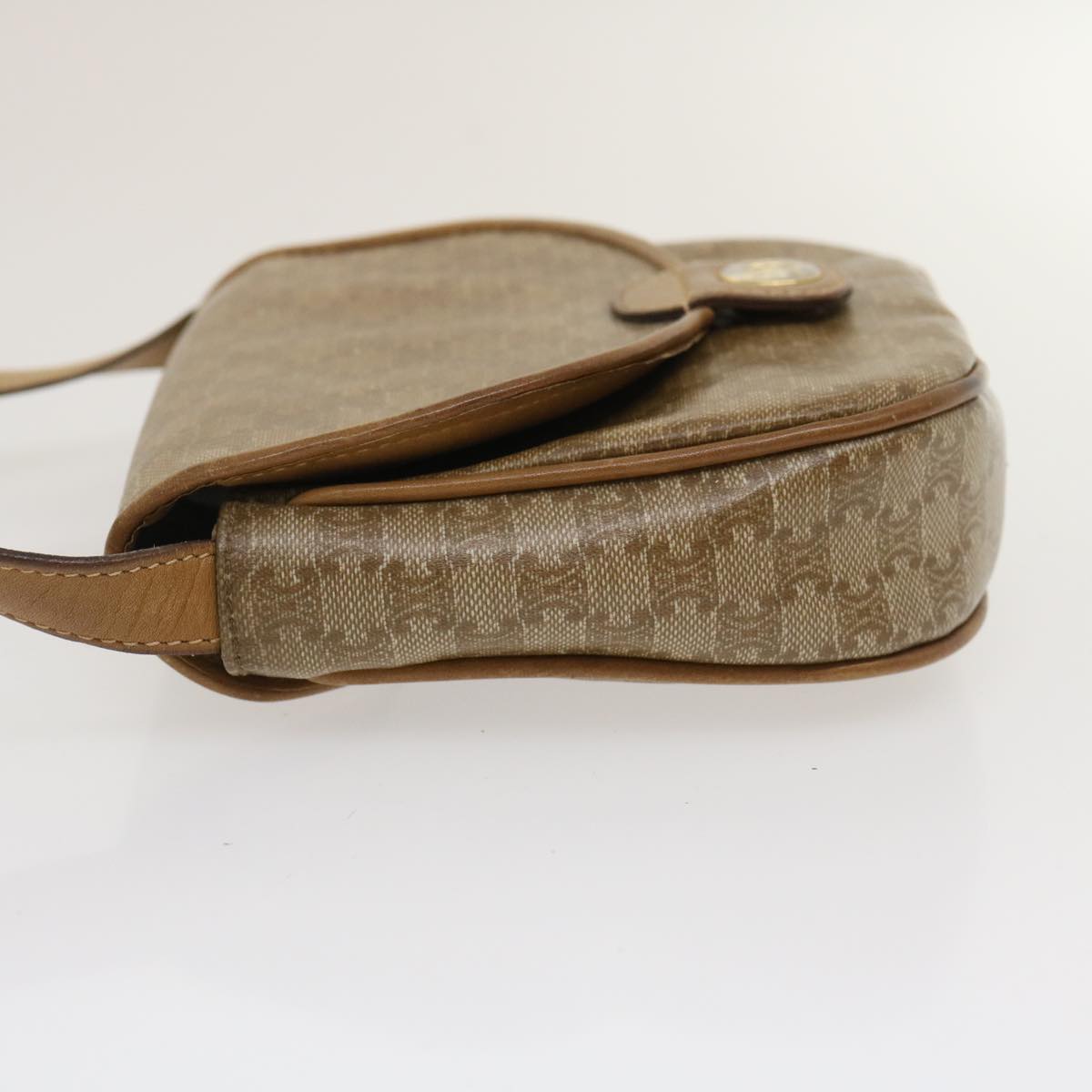 Luxury CELINE Macadam Canvas Shoulder Bag Beige 29662
