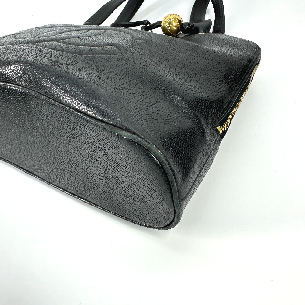 CHANEL Shoulder Bag Caviar skin black CC COCO Mark DecaCoco Women