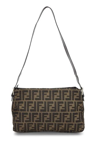 Fendi, Brown Zucca Canvas Shoulder Bag, Brown