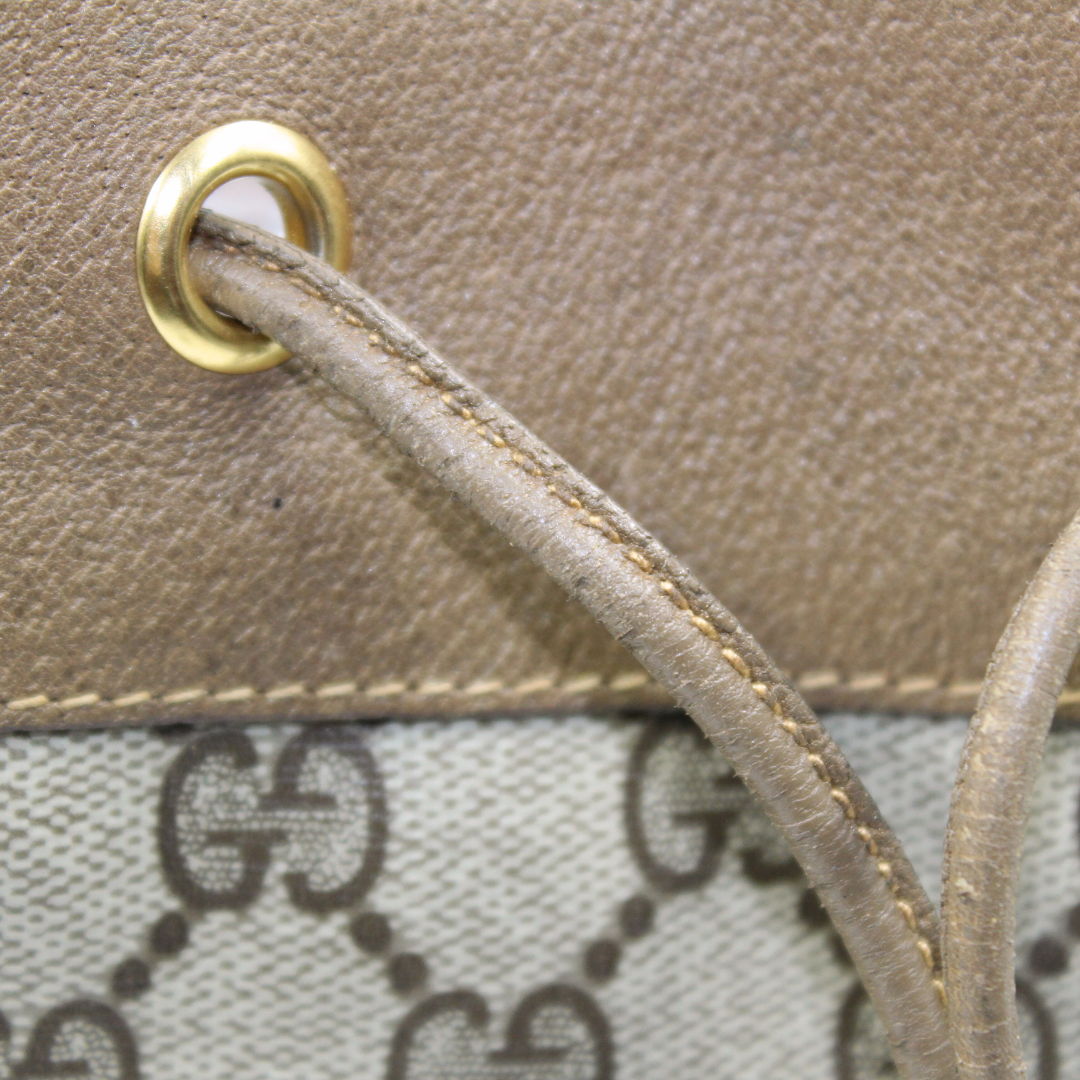 Gucci Leather Canvas Shoulder Bag Style 36