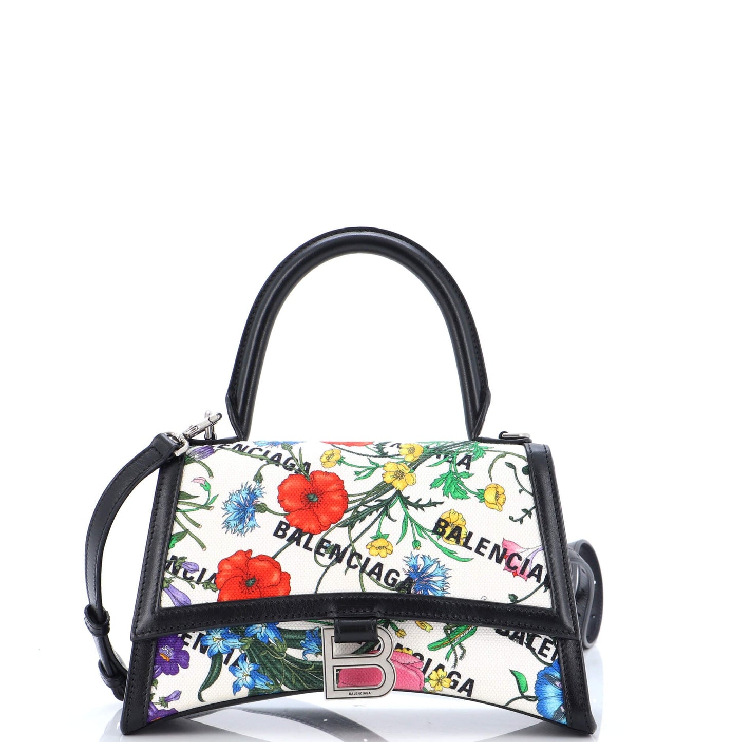 Gucci Luxury Balenciaga Trending 2025 The Hacker Project Hourglass Top Handle Bag Flora Canvas Small