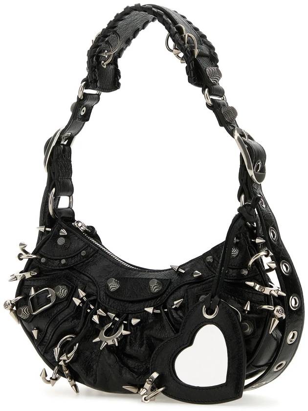 Luxury Balenciaga Trending 2026 Le Cargol XS Metal Detail Shoulder Bag Black