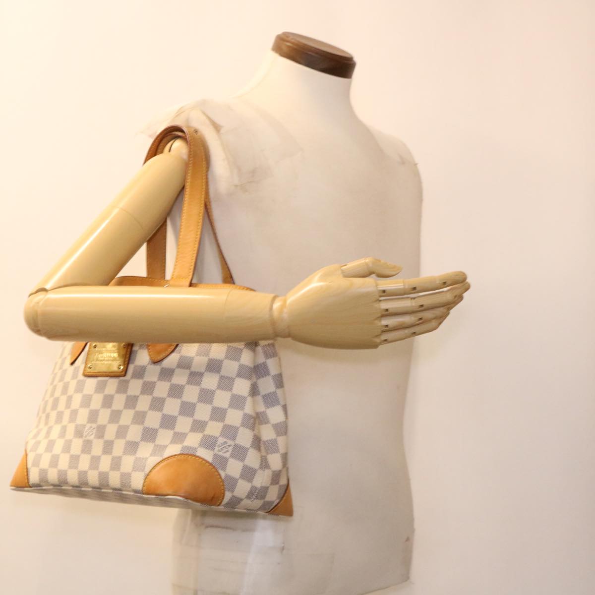 LOUIS VUITTON Damier Azur Hampstead PM Tote Bag N51207 LV 38521