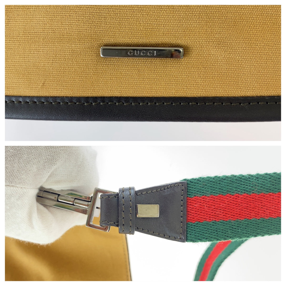 GUCCI Shoulder Bag 001 4321 2684 canvas Beige SilverMetal Sherry line