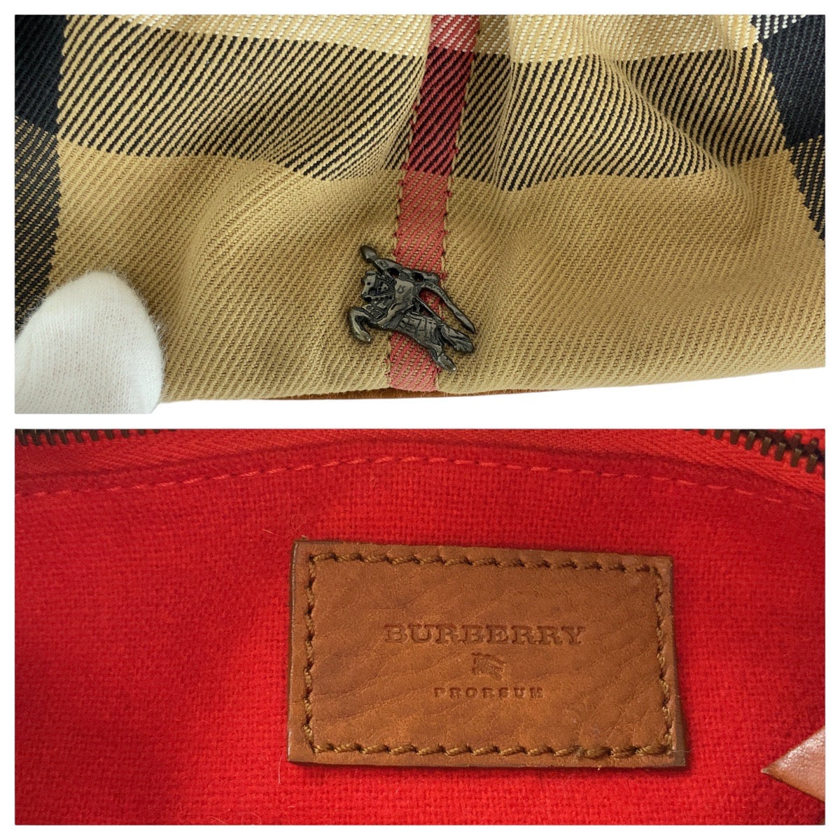 Burberry Prosum Check Canvas/Leather Shoulder Bag