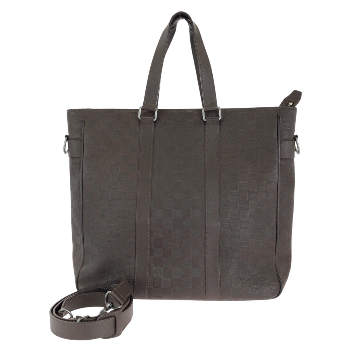 LOUIS VUITTON Business bag N41229 leather Meteor Brown Gunmetal Business Bag Tote Bag Shoulder Bag 2way Damier Anfini Neo Tadao mens
