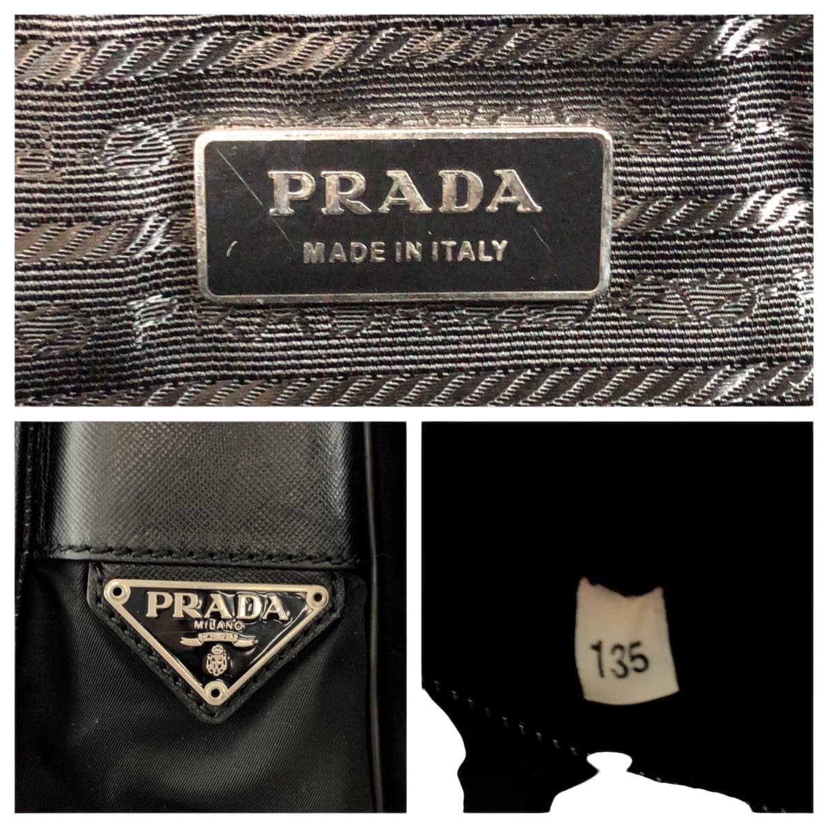 PRADA Shoulder Bag V165 Nylon black Test Triangle With logo
