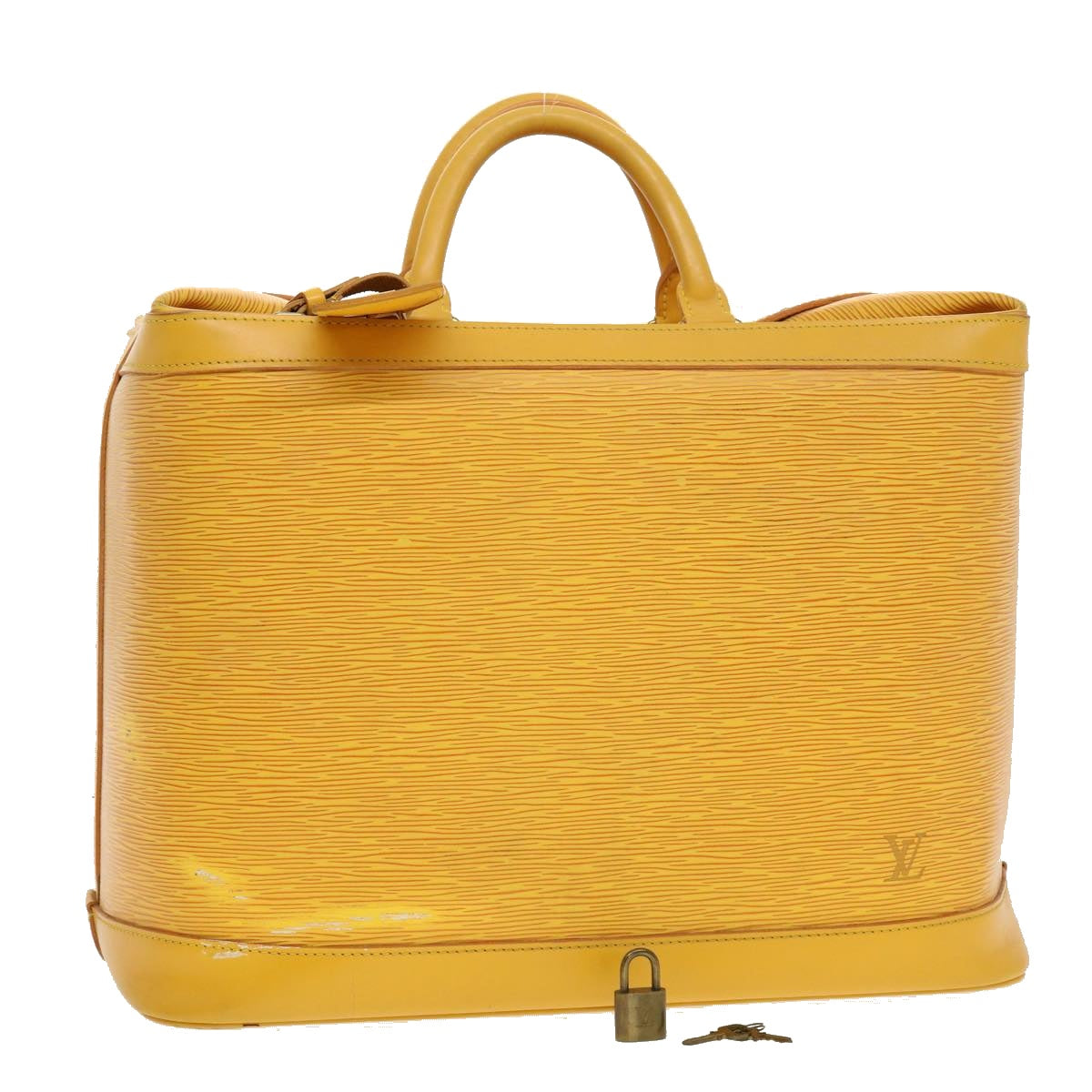 LOUIS VUITTON Epi Cruiser Bag 40 Boston Bag SPO Yellow LV Auth