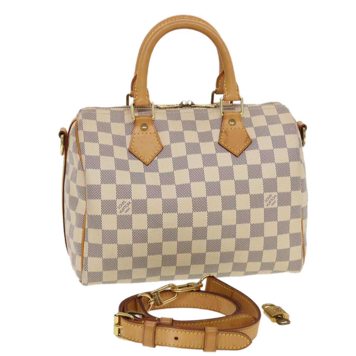 LOUIS VUITTON Damier Azur Bandouliere 25 Hand Bag LV Auth