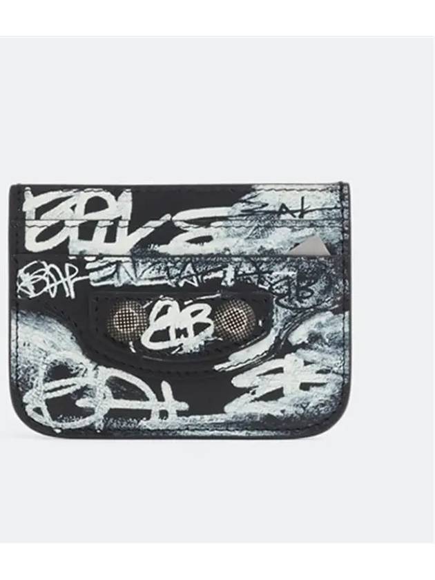 Luxury Balenciaga Trending 2026 Le Cagole Graffiti Card Wallet Black