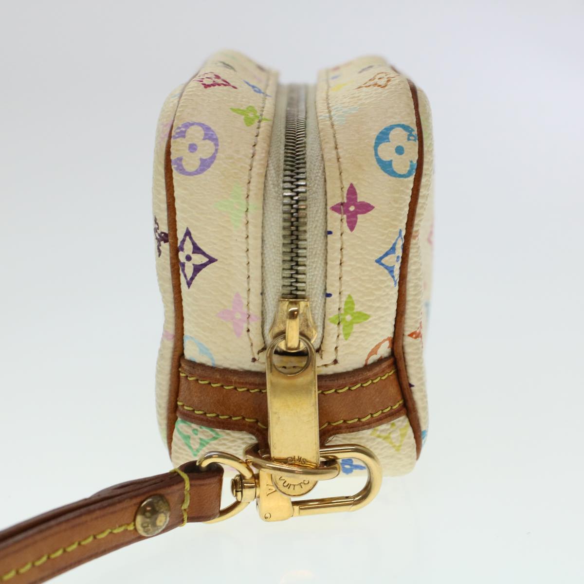 LOUIS VUITTON Monogram Multicolor Trousse Wapity Pouch White M58033 Auth 45246
