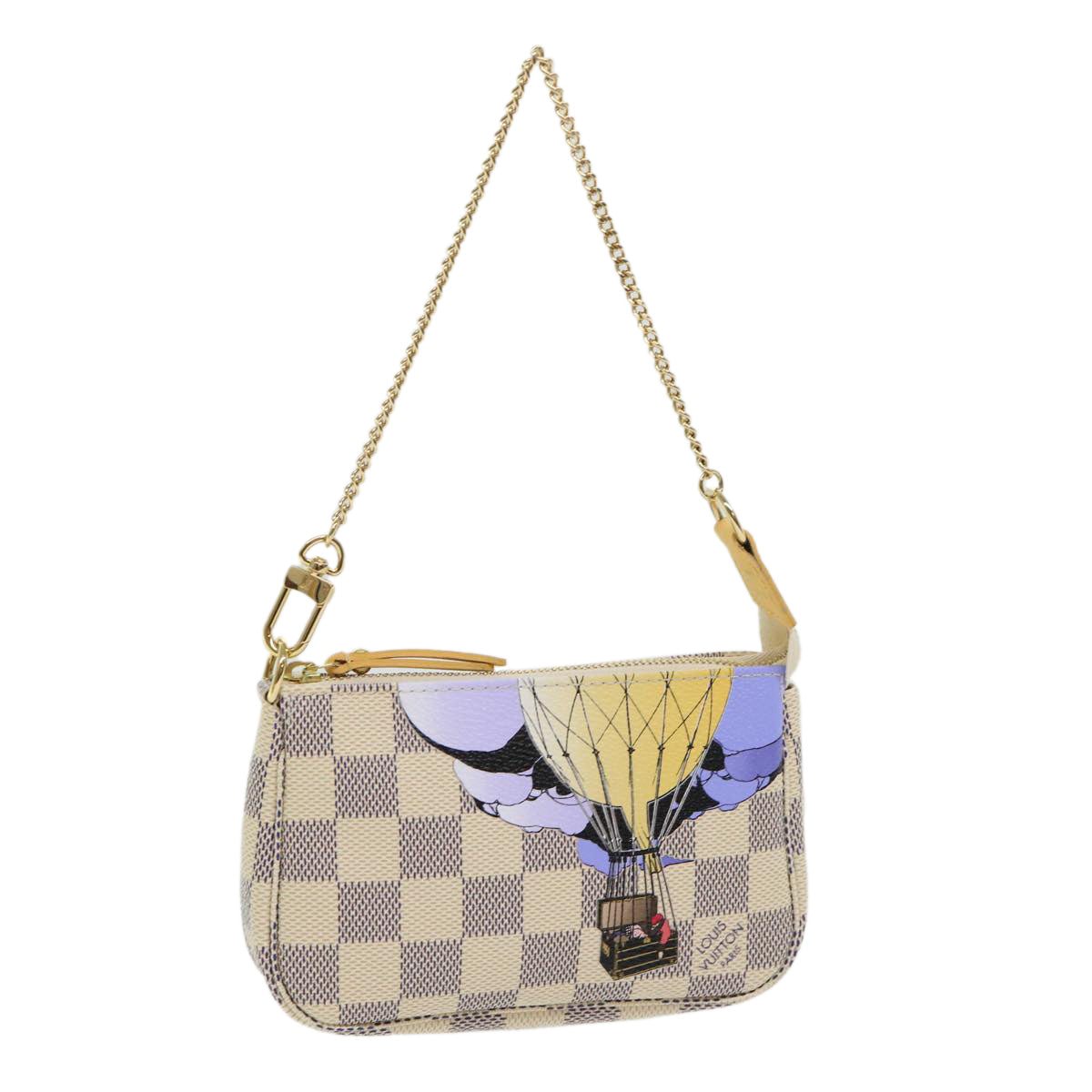 LOUIS VUITTON Damier Azur Mini Pochette Accessoires Pouch LV Auth 46968A