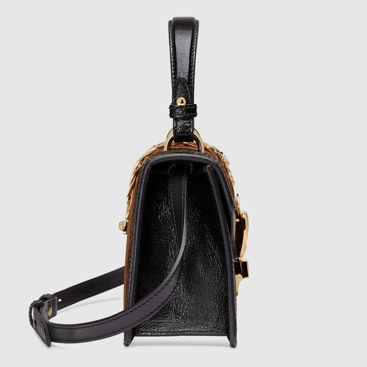 Gucci Monogram Nylon Chain Leather Crossbody