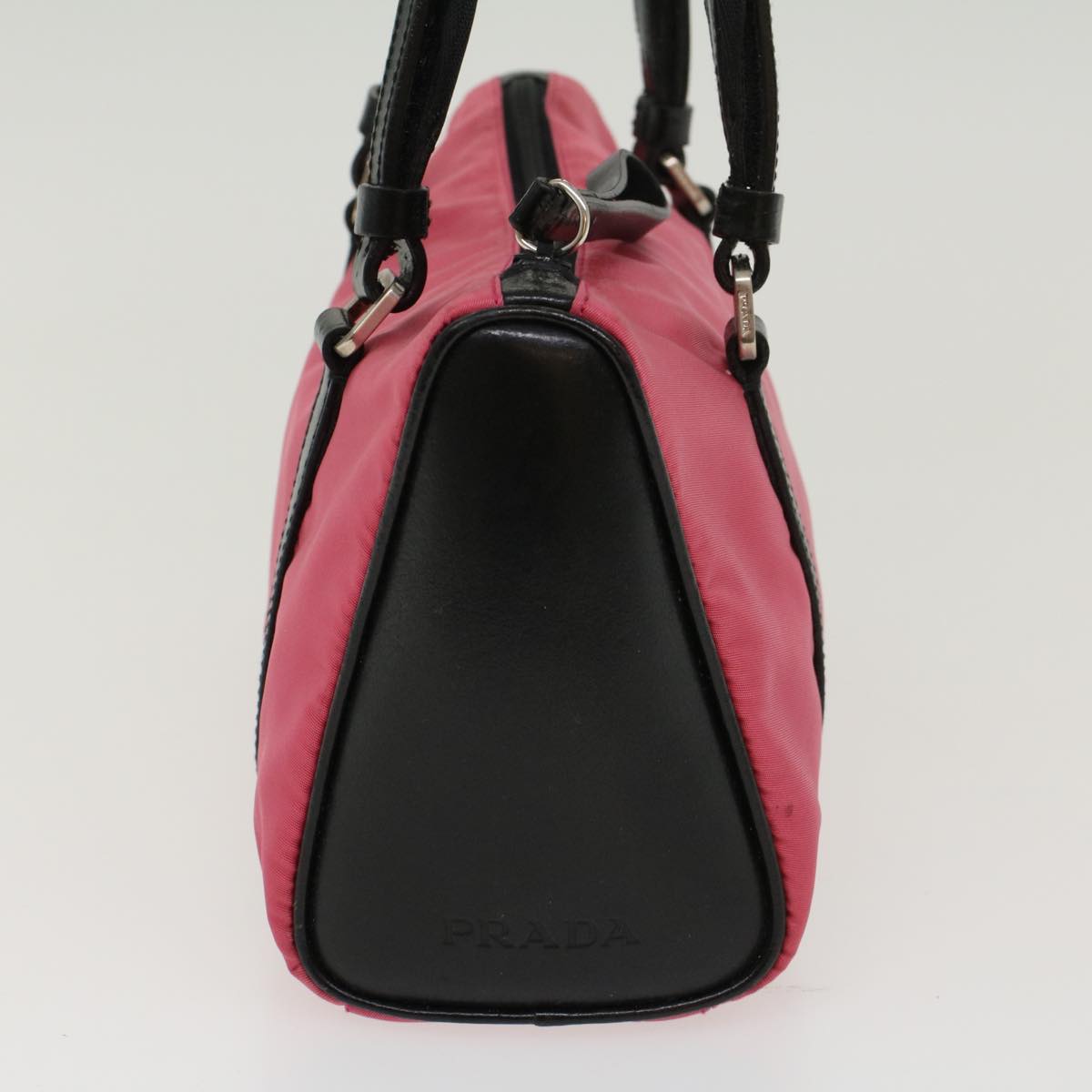 PRADA Shoulder Bag Nylon Leather Pink Auth