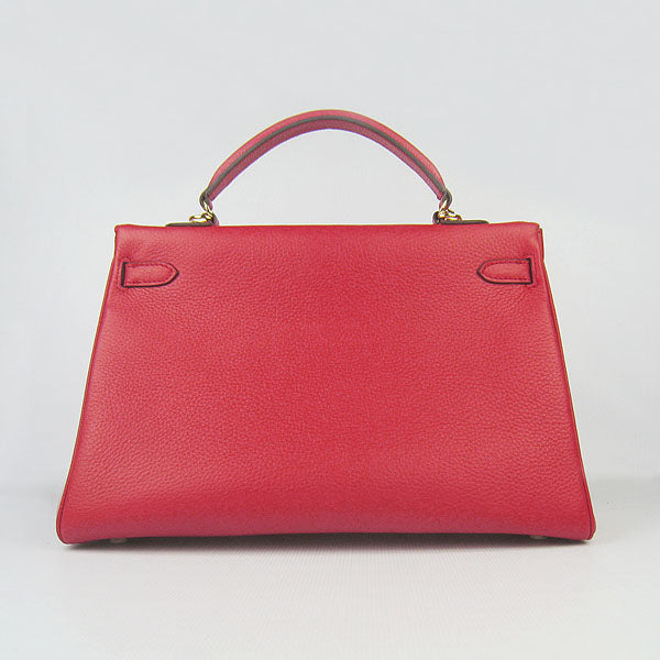 Luxury Hermes Kelly 35cm Togo Leather Handbag Red/Golden