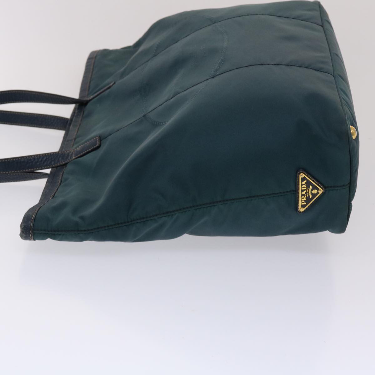 Prada Tote Bag Nylon Leather Green