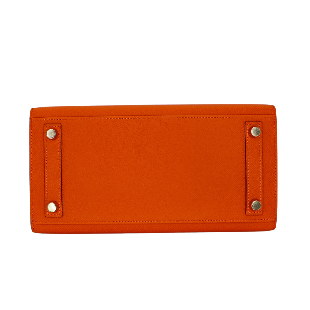 Hermes25cm Birkin HSS Sellier Orange/ Gold Epsom Leather BrushedGold Hardware