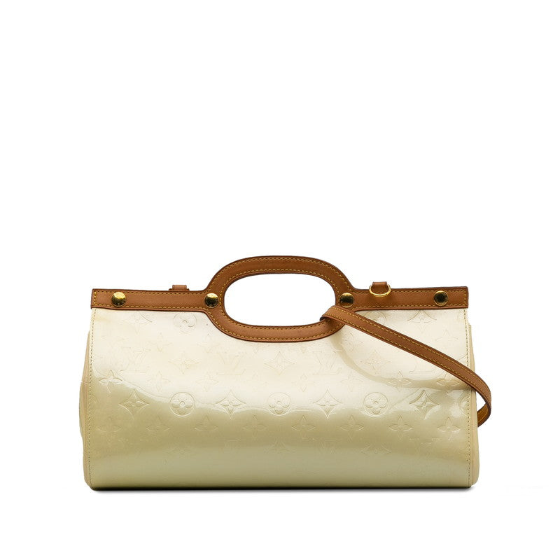 Louis Vuitton Monogram Verney Rocksbury Drive Handbag 2WAY M91374 Pearl White Patent Leather Lady Louis Vuitton