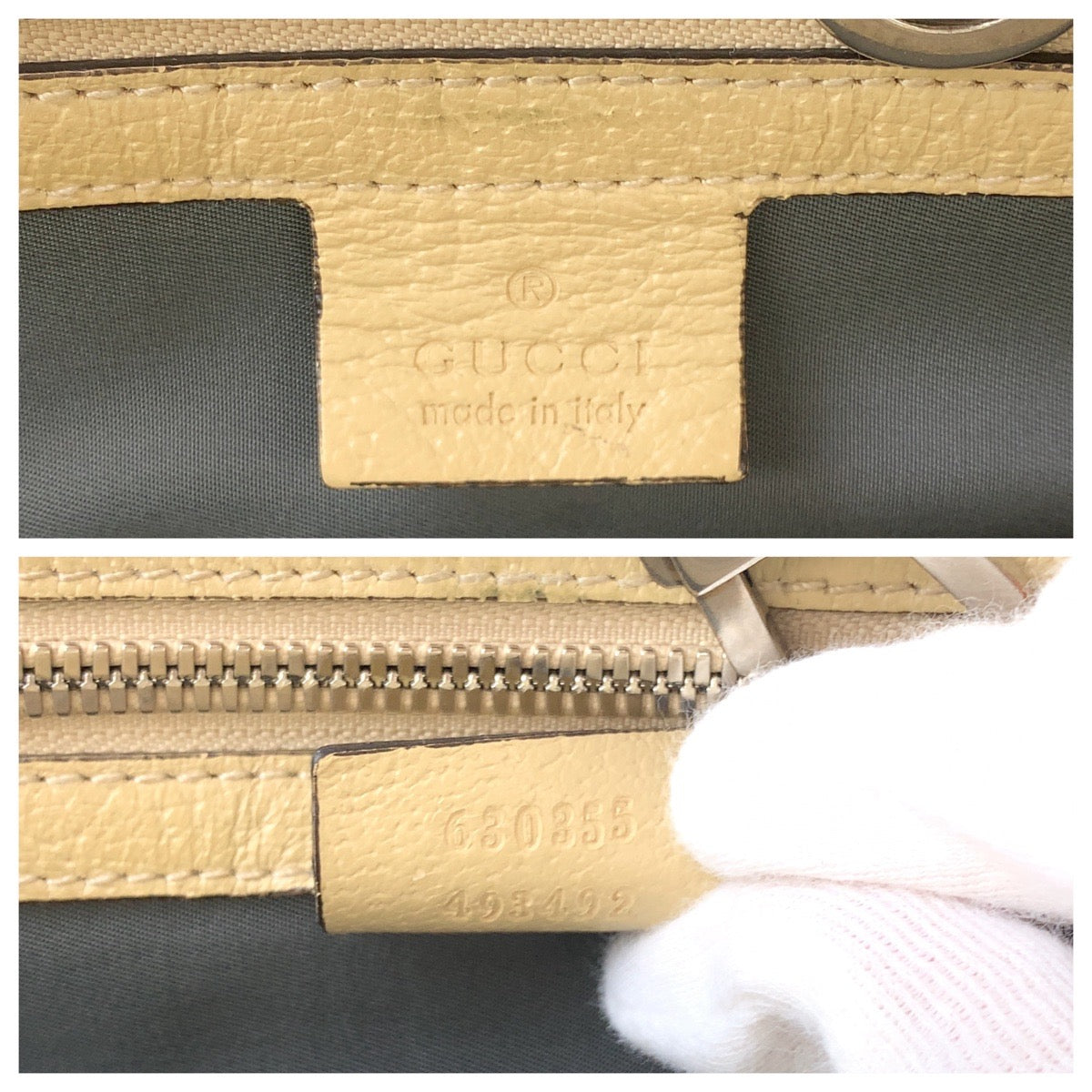 GUCCI Shoulder Bag 630355 Nylon Gray Beige SilverMetal Off the grid