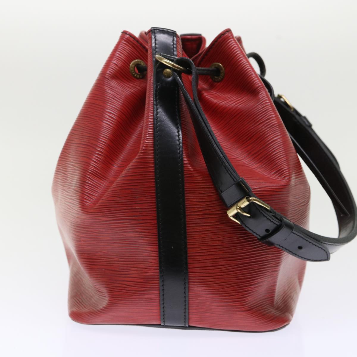 LOUIS VUITTON Epi Petit Noe Shoulder Bag Bicolor Black Red M44172 LV 50067