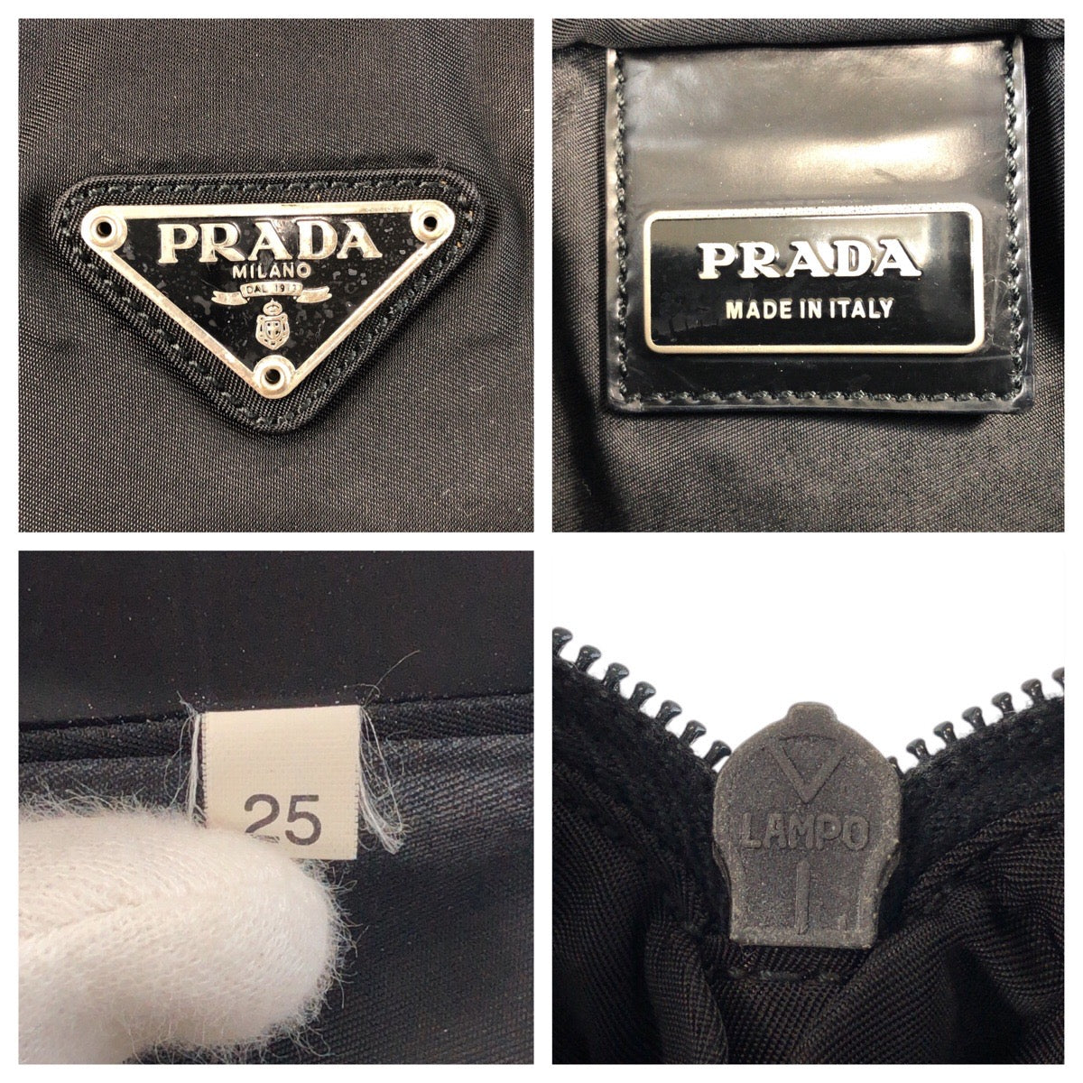 PRADA Shoulder Bag Nylon Black SilverMetal Test Triangle With logo - Style 17