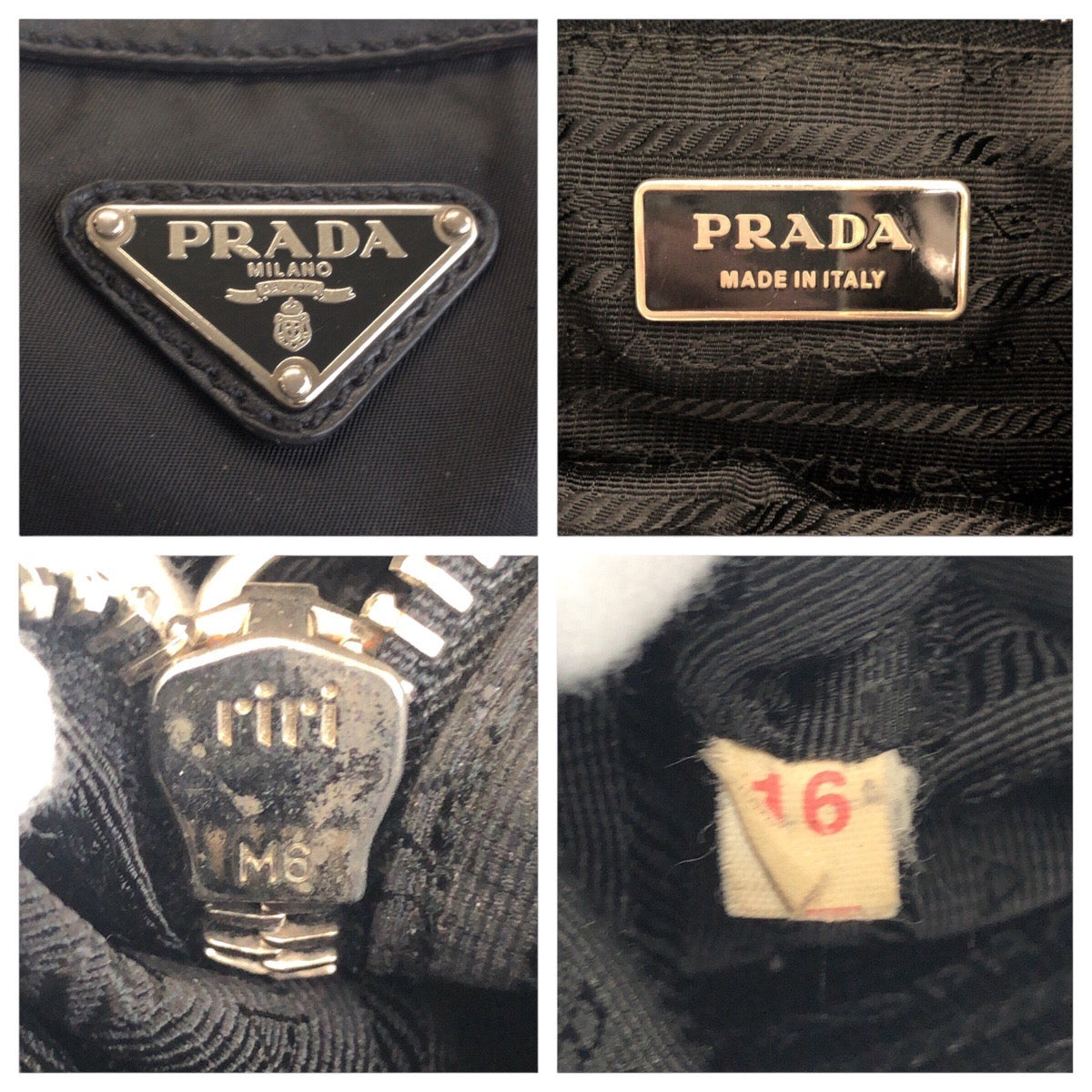 PRADA Shoulder Bag Nylon Black SilverMetal Shoulder Bag Messenger bag Test Triangle With logo Women - Style 5
