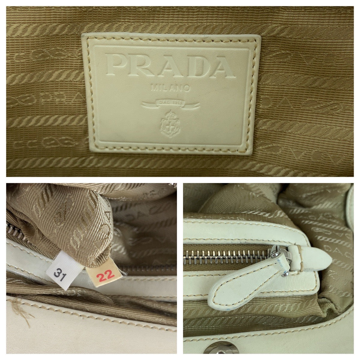 PRADA Handbag canvas Brown Handbag Tote Bag Shoulder Bag Logo jacquard Women