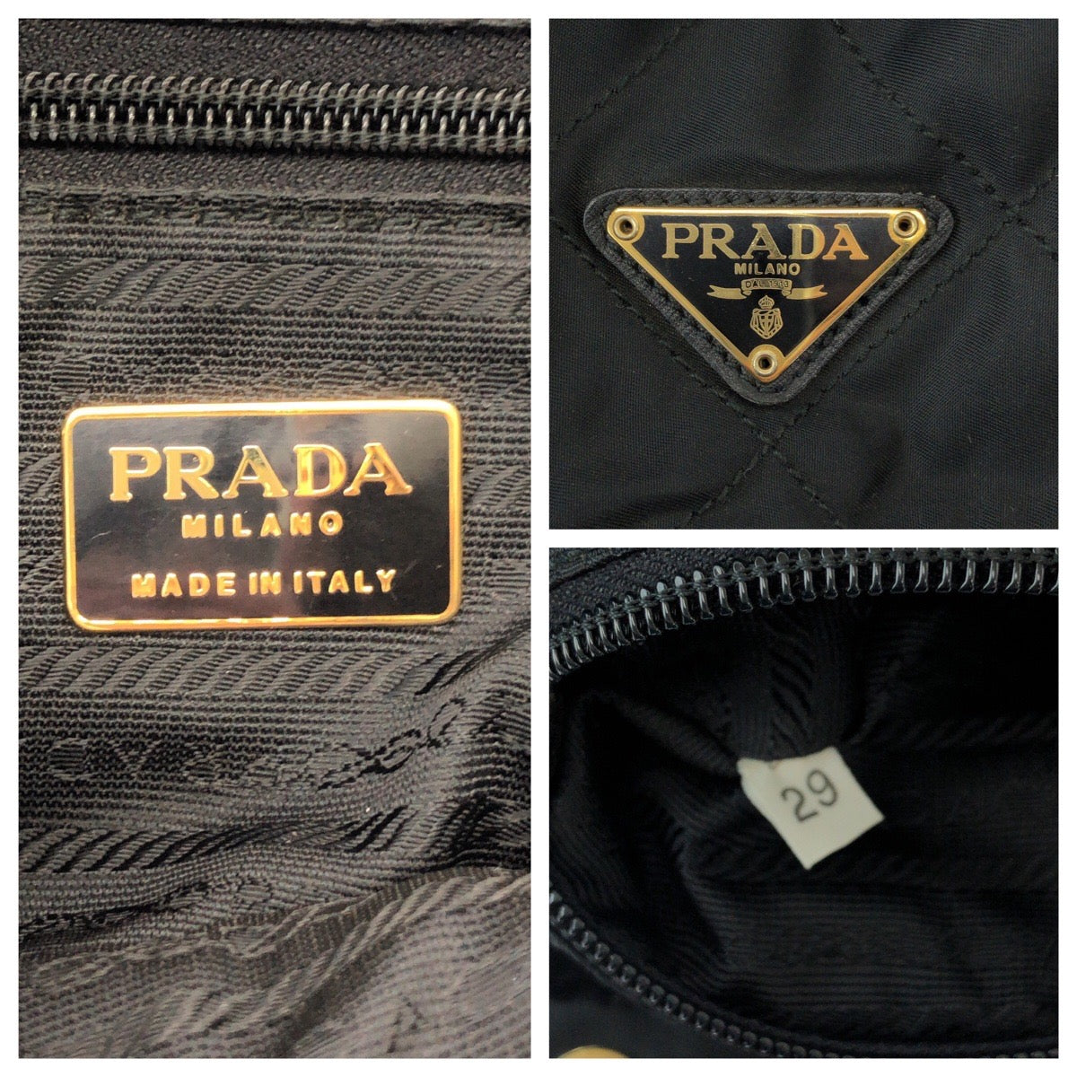 PRADA Backpack k2919 Nylon Black GoldMetal Backpack Backpack Test Triangle With logo Women