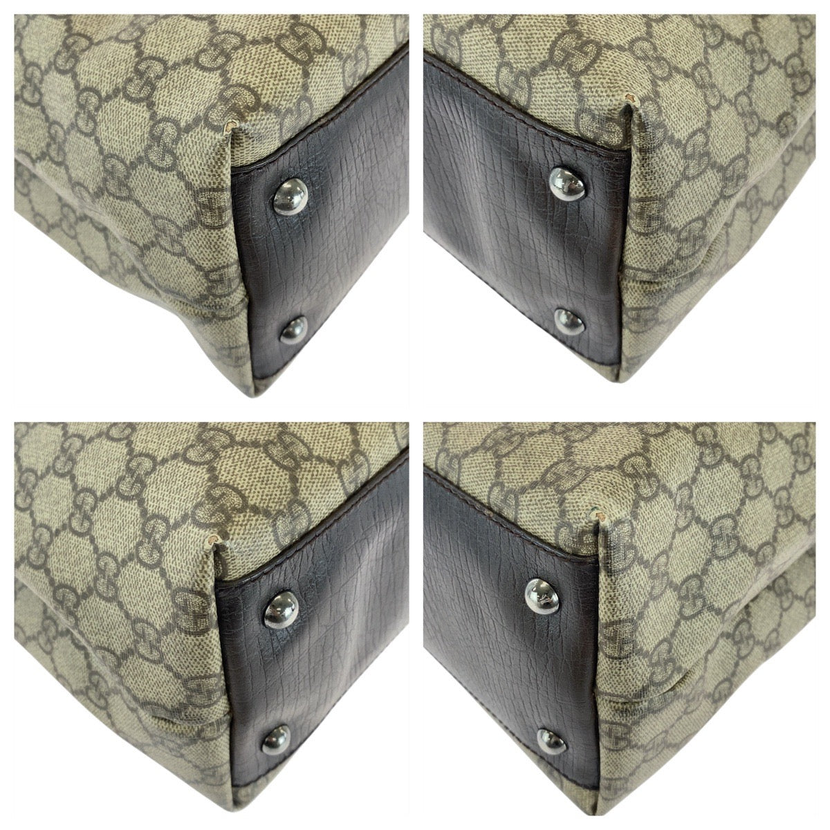 GUCCI Tote Bag 131220 GG Supreme canvas, leather Beige brown Tote Bag Shoulder Bag Women