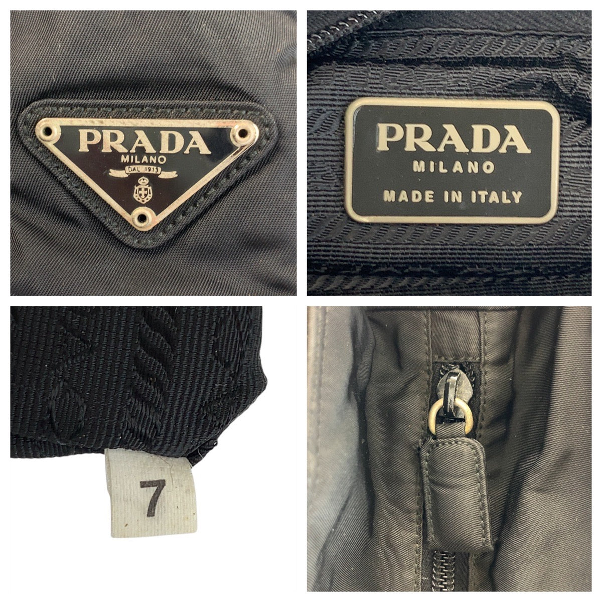 PRADA Tote Bag Nylon Black SilverMetal Tote Bag Shoulder Bag Test Triangle With logo Women - Style 12
