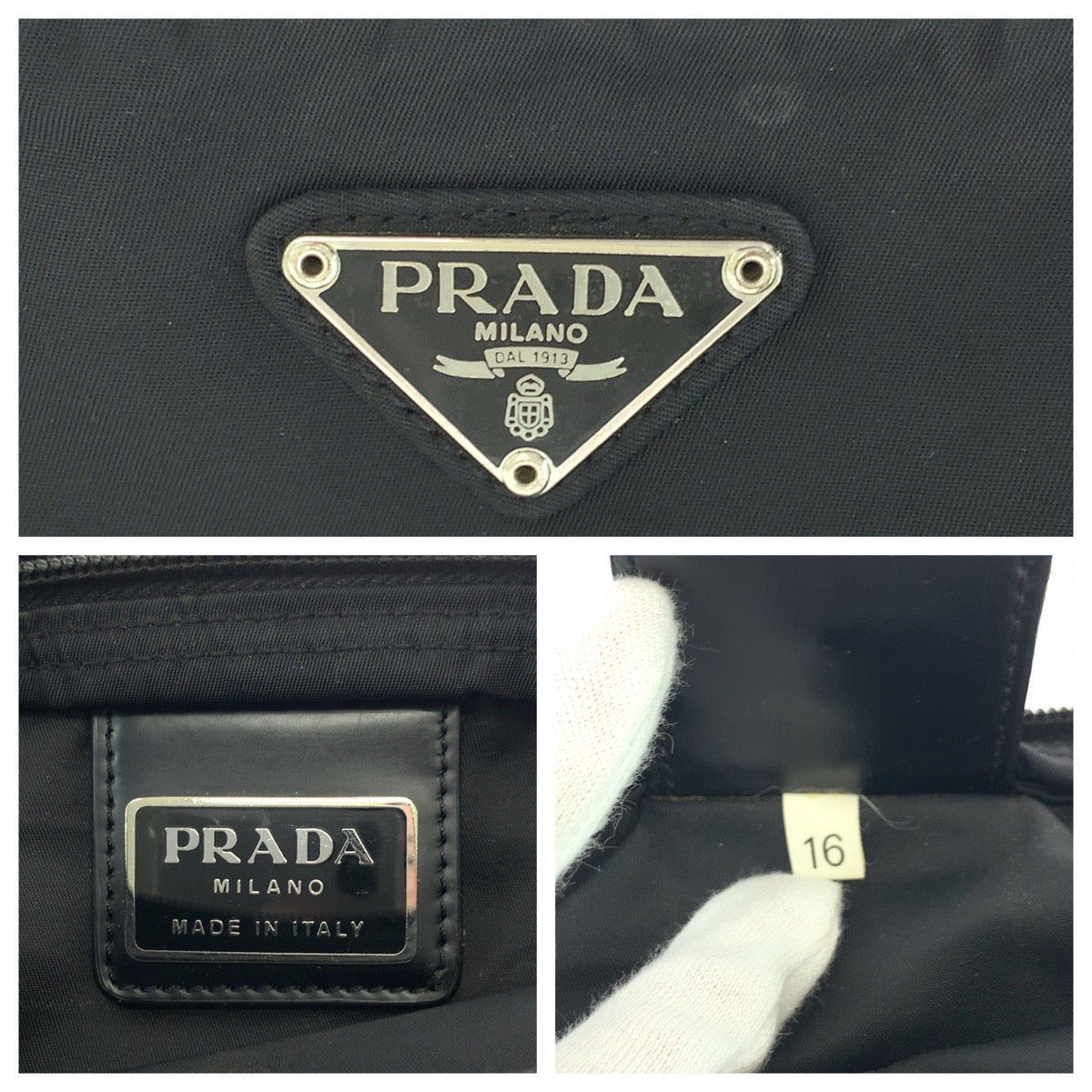 PRADA Shoulder Bag Nylon Black SilverMetal Shoulder Bag Sacoche Test Triangle With logo mens - Style 2