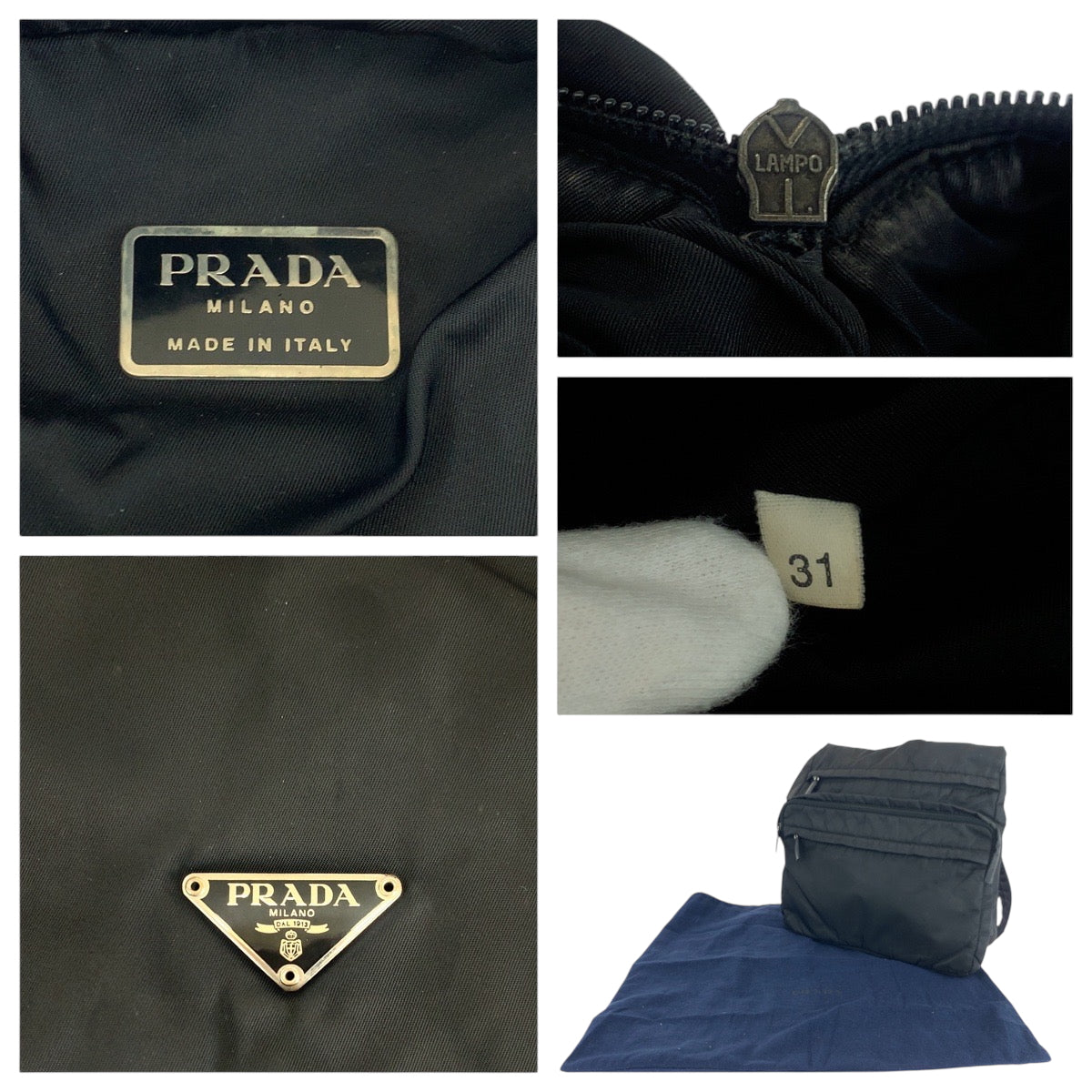 PRADA Shoulder Bag Nylon Black SilverMetal Shoulder Bag Messenger bag Test Triangle With logo mens - Style 2