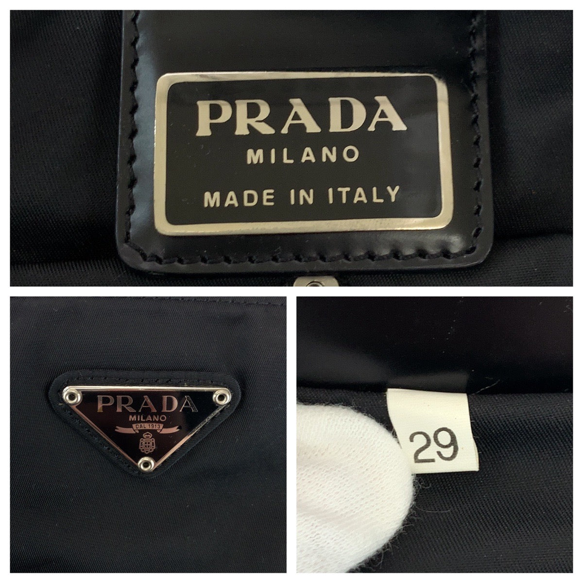 PRADA Shoulder Bag Nylon Black SilverMetal Shoulder Bag pochette Test Triangle With logo mens - Style 2