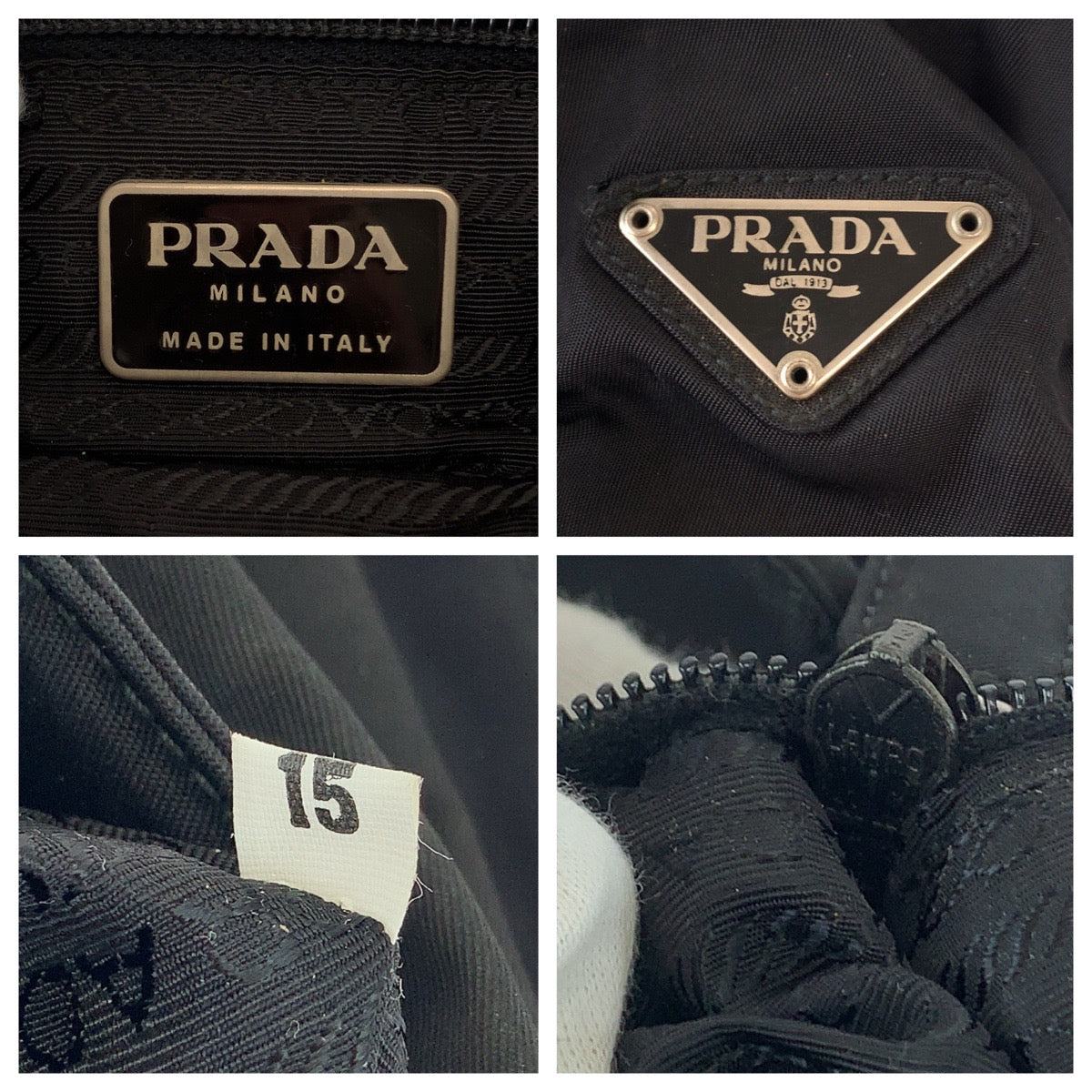 PRADA Tote Bag Nylon black Tote Bag handbag Test Triangle With logo Women - Style 4