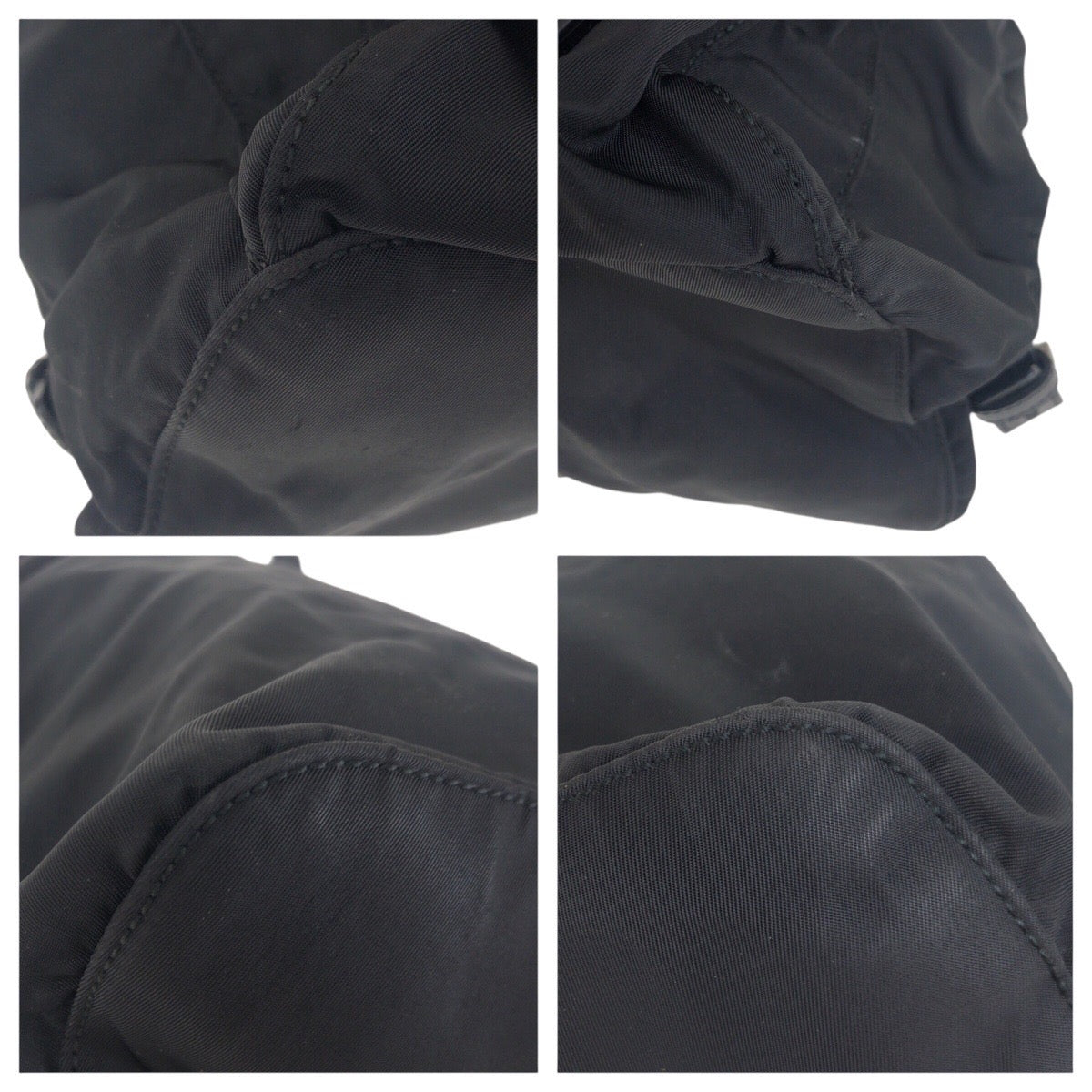 PRADA Backpack Nylon Black SilverMetal Backpack Test Triangle With logo Women
