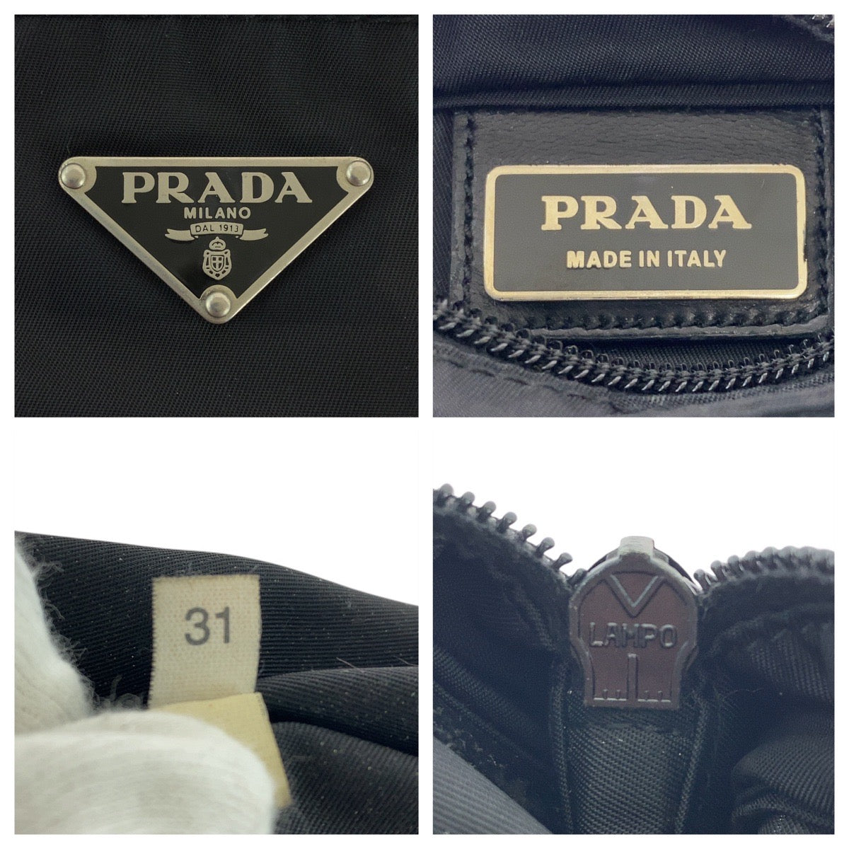 PRADA Shoulder Bag Nylon Black SilverMetal Shoulder Bag pochette Test Triangle With logo Women - Style 8