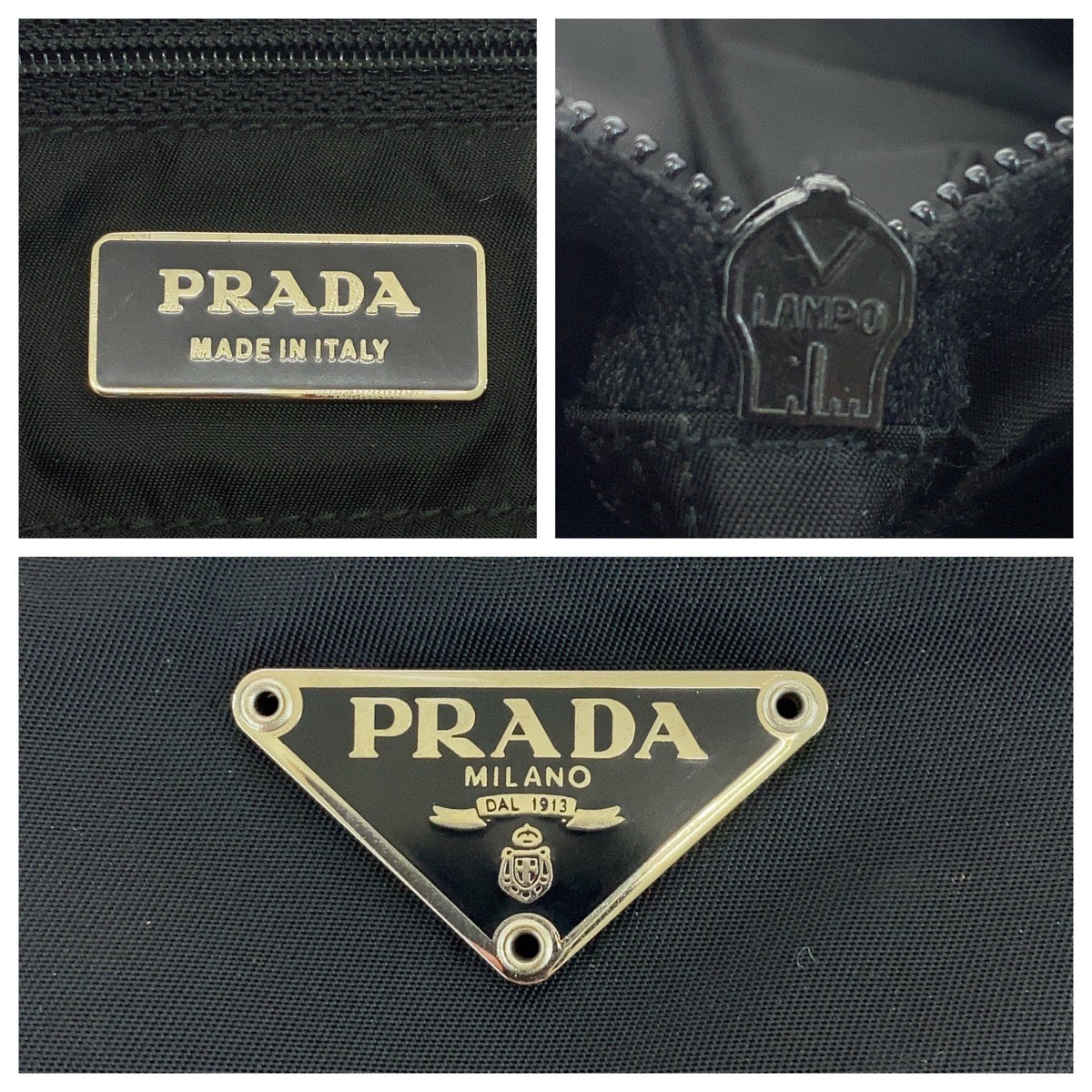 PRADA Tote Bag Nylon, Leather Black SilverMetal Tote Bag Shoulder Bag Test Triangle With logo Women - Style 3