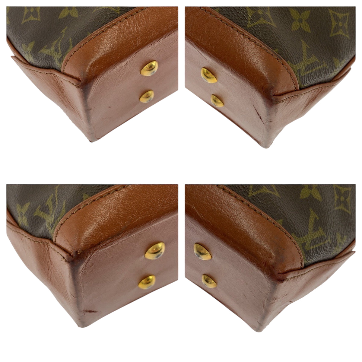 LOUIS VUITTON Tote Bag PVC Brown Gold Metal Tote Bag Shoulder Bag Monogram Sack Weekend PM mens