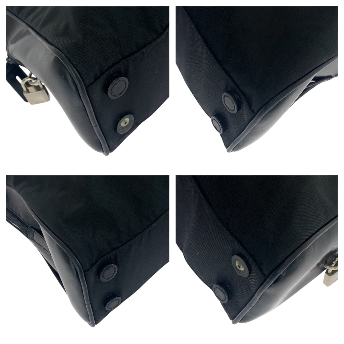 PRADA Tote Bag Nylon Black SilverMetal Tote Bag Shoulder Bag Test Triangle With logo Women - Style 2