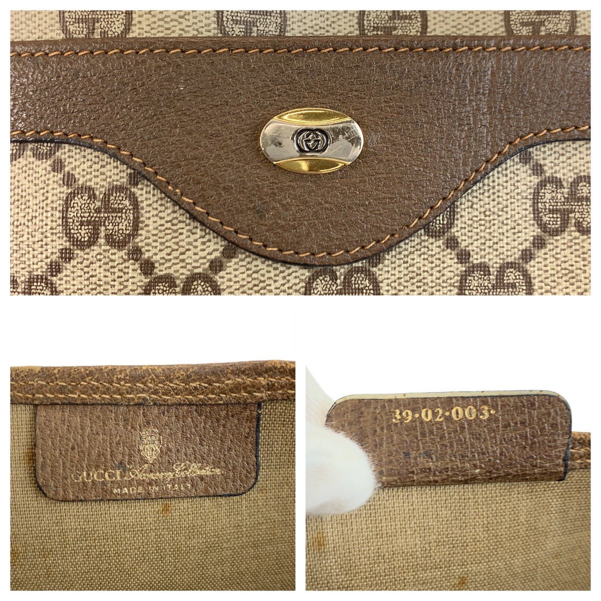 GUCCI Tote Bag 39 02 003 GG Supreme Canvas Beige brown Tote Bag Shoulder Bag Sherry Line Old Gucci Women