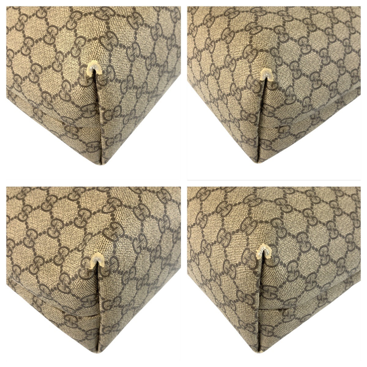 GUCCI Tote Bag 211137 GG Supreme canvas, leather Beige Ivory Tote Bag Shoulder Bag Women