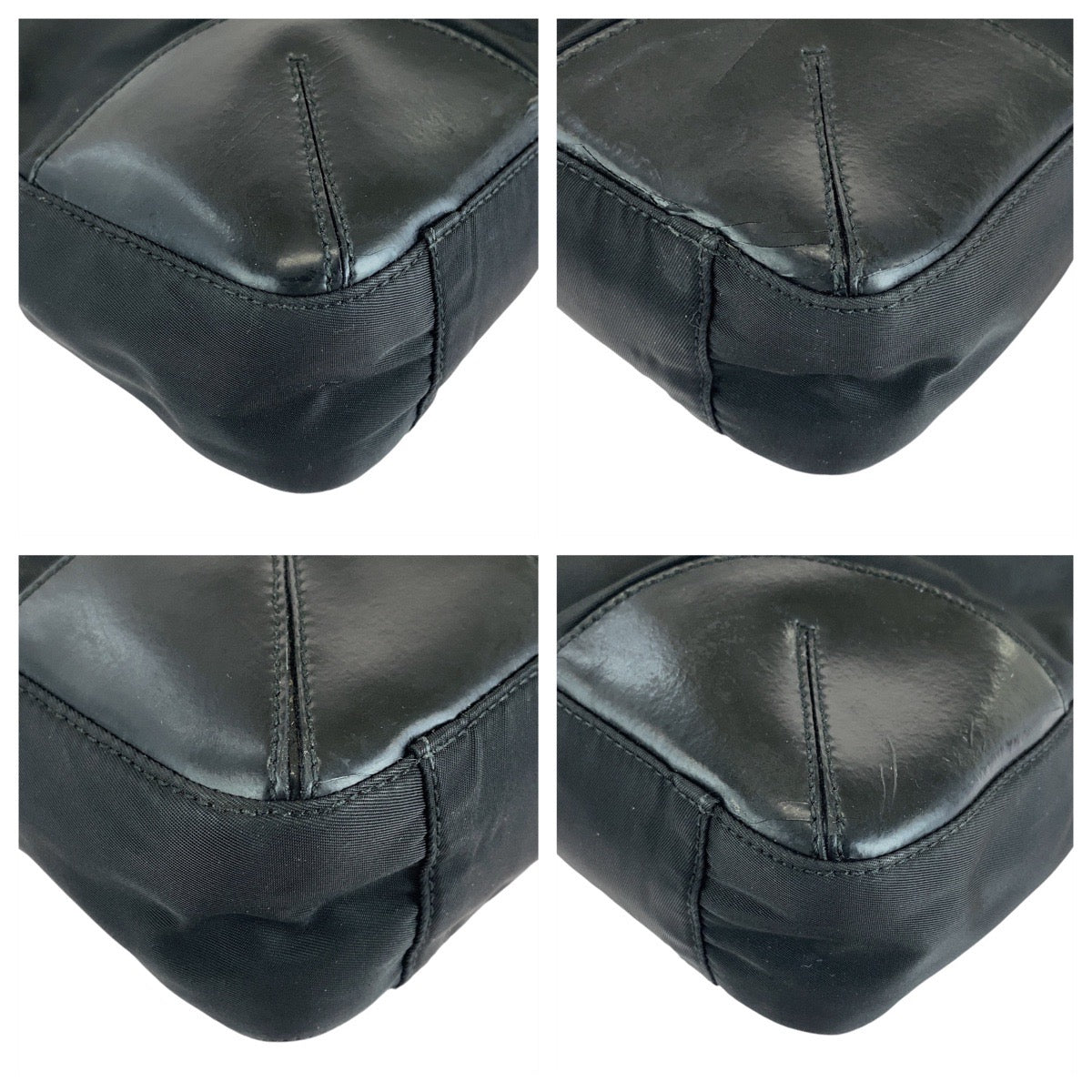 PRADA Tote Bag Nylon Black SilverMetal Tote Bag Shoulder Bag Test Triangle With logo Women - Style 4