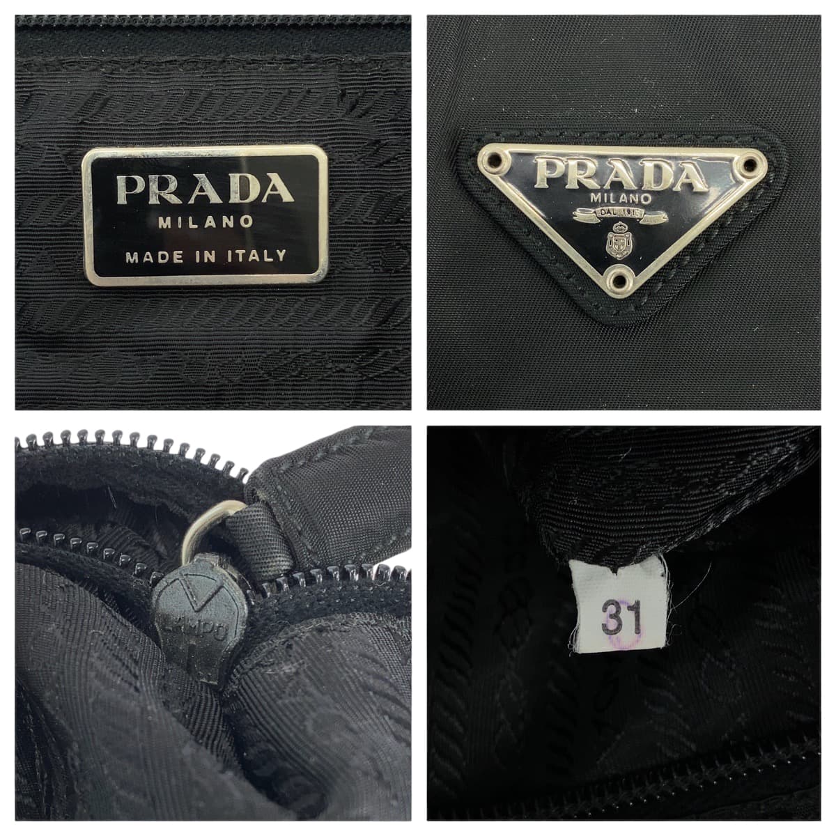 Prada Triangle Logo Plate Nylon 2way Bag