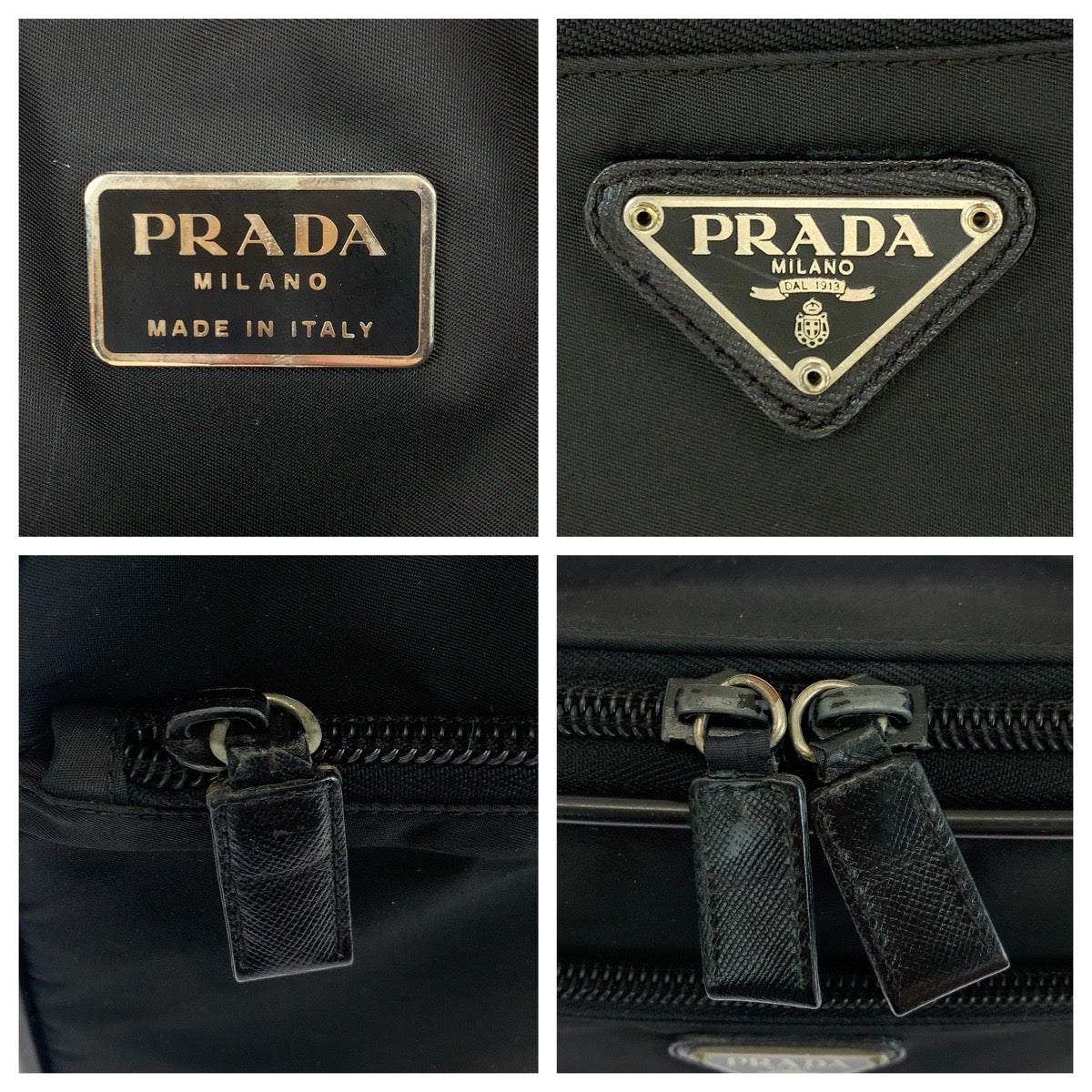PRADA Shoulder Bag Nylon Black SilverMetal Test Triangle With logo - Style 15