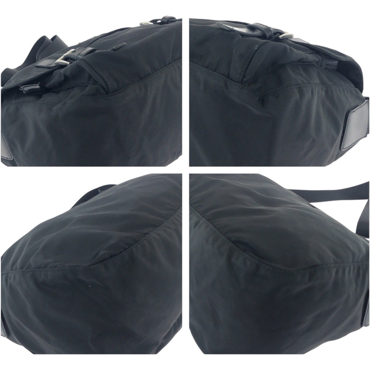 PRADA Shoulder Bag Nylon Black Silver Metal Test Triangle With logo - Style 6